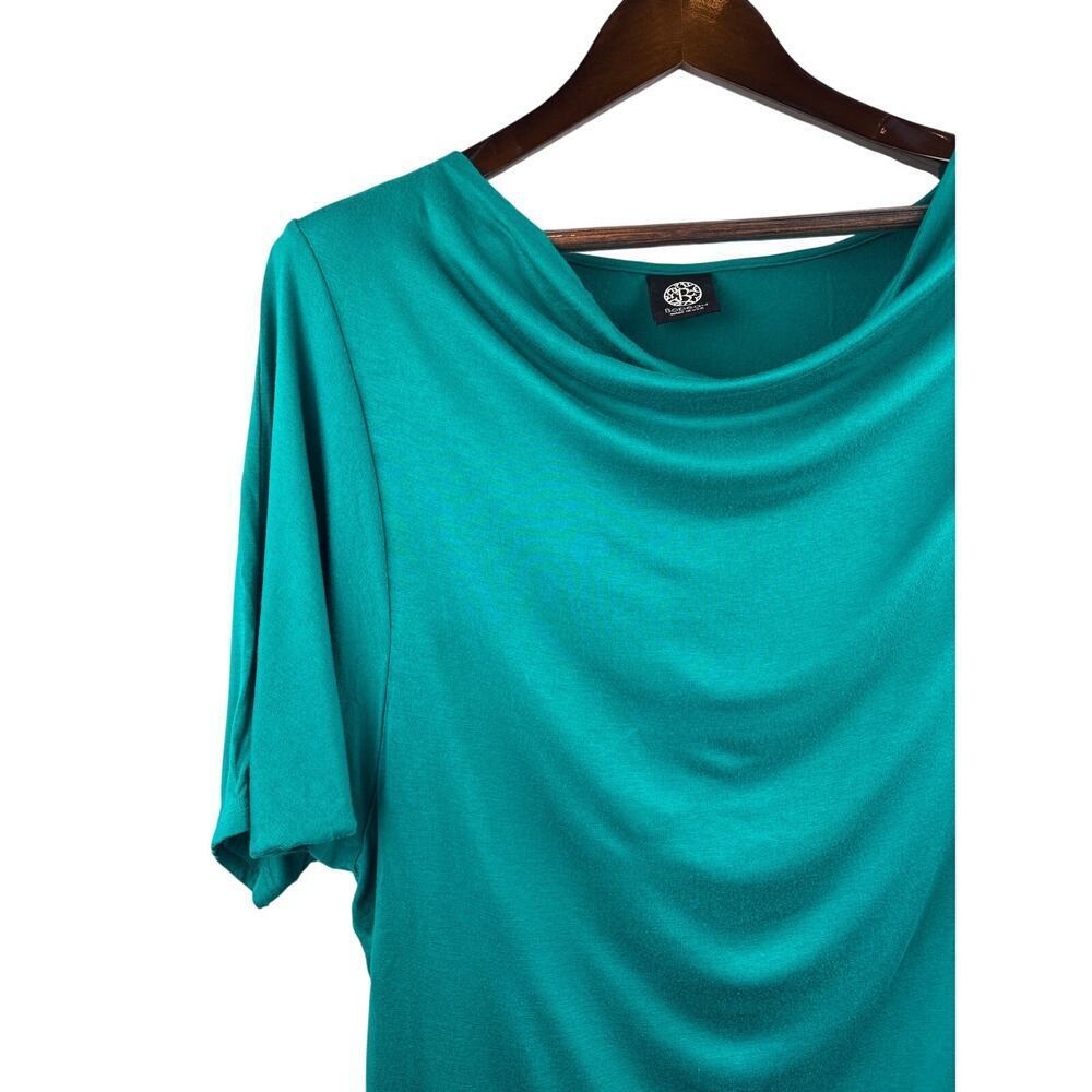 Women’s Bobeau XL Teal Cowelneck Blouse - Picture 2 of 5